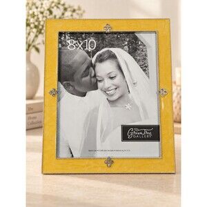 Green Tree Gallery 8x10 Yellow Enamel Rhinestone Picture Frame Wedding Décor